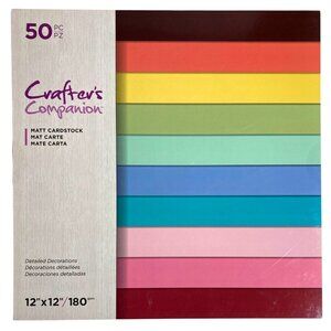 Crafters Companion Matt Cardstock 12x12 180 GSM 50 Sheets Cardmaking Scrapbook